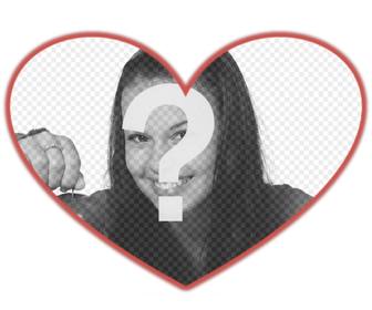 mask for photos with heart shape and red border which u can add background image