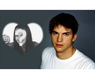 photomontage to put heart-shaped picture with ashton kutcher