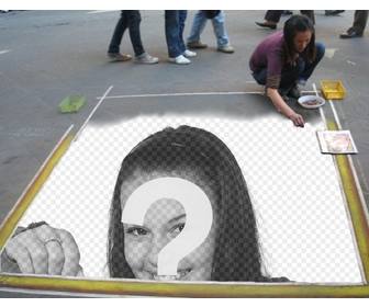 photomontage to insert ur image in the floor painted by street artist