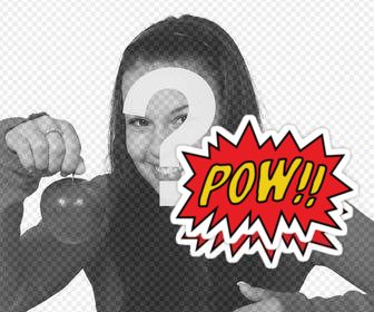 put the sound effect of pow in batman comics on ur photo with this sticker