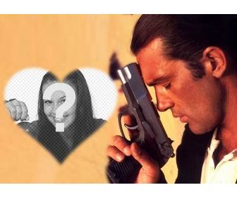 photo montage of antonio banderas in which u can add photo of u in heart shape
