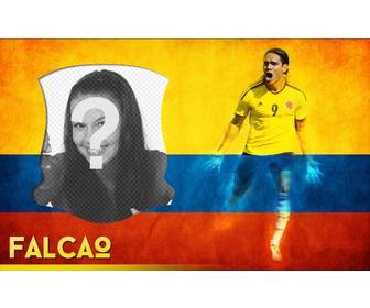photo montage with radamel falcao the colombian soccer player