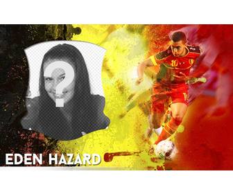 montage with eden hazard the ung belgian footballer selection