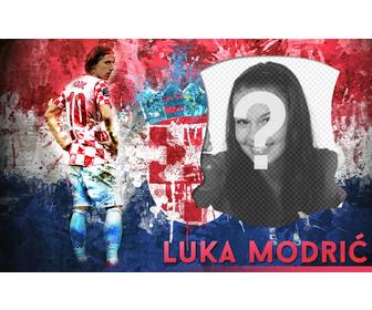 photo effect with luka modric the croatian midfielder soccer team