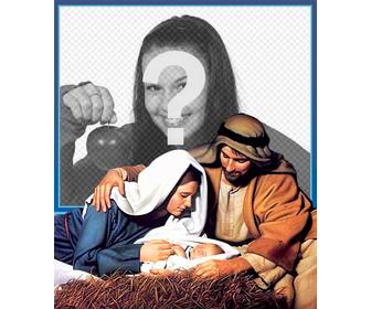 jesus birth christmas card to upload ur photo