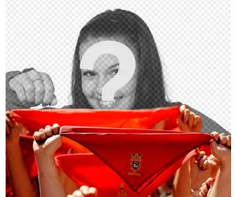photomontage of san fermin scarves with typical high