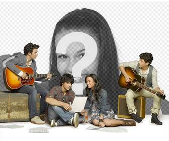 photomontage with the main characters in camp rock 2 xxx sing along with the jonas brothers and demi lovato in the musical of the year place ur photo on the collage and have nice frame of camp rock 2 to use as often as u like