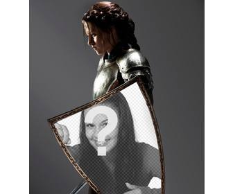 photomontage with kristen stewart in snow white embodied in his shield