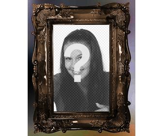 photoeffect of an ornate victorian lacquered wood photo frame