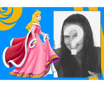 composition with disneys sleeping beauty dressed in pink next to ur photo