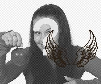 tattoo sticker with angel wings to paste on ur photos