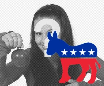 sticker of the democratic party logo for ur photo