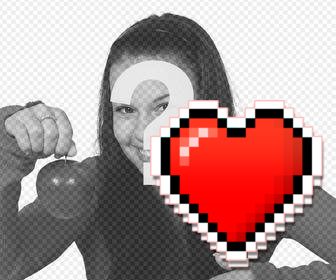 heart sticker pixelated