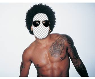 put ur face on the body of lenny kravitz editing this online effect
