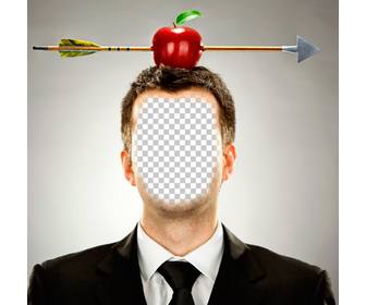put an apple with an arrow on ur head with this photomontage online