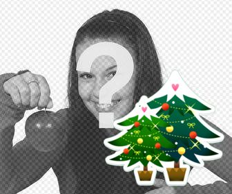 online sticker of two firs to decorate ur christmas photos