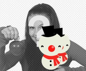 online snowman sticker to decorate ur christmas photos