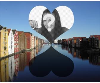 postcard for two photos of trondheim