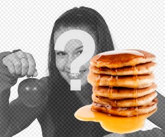 pancakes sticker with maple syrup