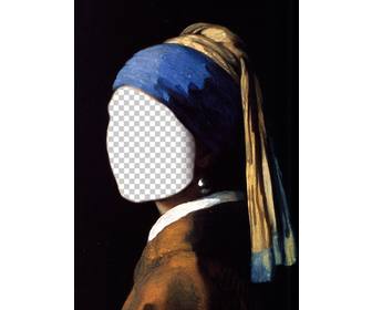 face in hole with the girl with pearl earring