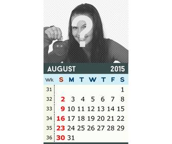 customizable calendar of the us for august 2015