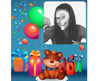 childrenquots birthday ecard with teddy bear