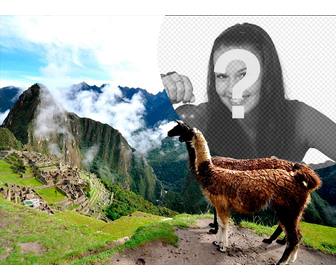 photo effect with the ruins of machu picchu