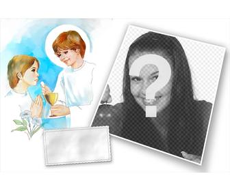 photomontage with ur photo of the first communion