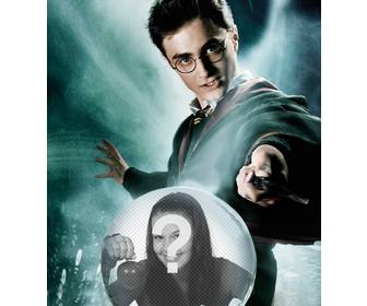photomontage of harry potter with crystal ball