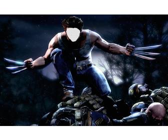 photomontage of wolverine attack where u can add ur face