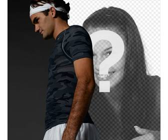 photomontage of tennis player federer