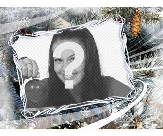 photo frame with winter motifs and christmas