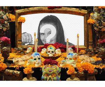 collage with an altar of the dead