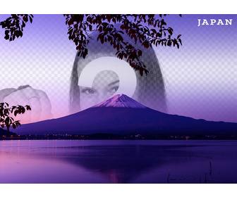 postcard of mount fuji in japan with ur photo