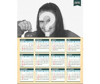 customizable calendar of 2015 with ur photo