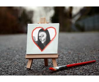 add ur photo heart shape on canvas with this photomontage