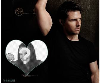 photomontage with heart next to tom cruise