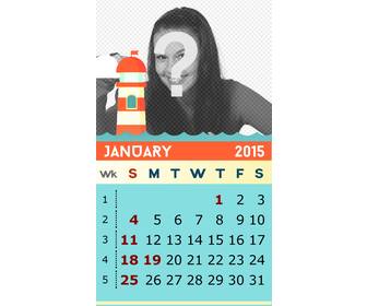 children calendar of january 2015 for the us with ur photo