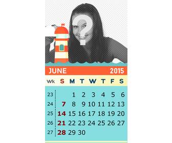 calendar with ur photo of june 2015