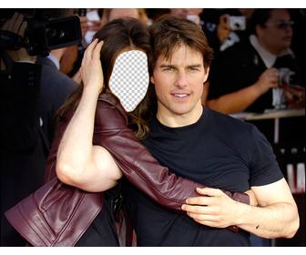 photomontage to edit and pose embracing the actor tom cruise