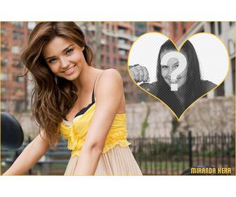 put ur picture next to the model miranda kerr in the form of heart