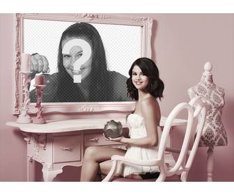 photomontage with selena gomez to put picture next to her in mirror