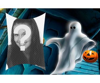 picture frame of halloween with ghost