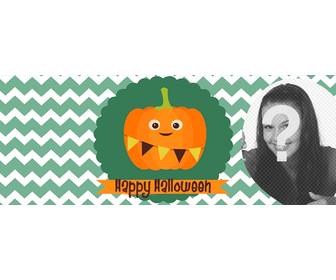 halloween facebook cover photo with happy pumpkin