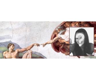 custom cover photo with the picture the creation of adam
