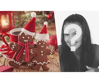 christmas collage to put ur photo along with two gingerbread men