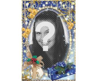 bright christmas photo frame to personalize