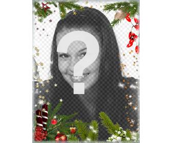 postcard with christmas decorations to customize ur picture