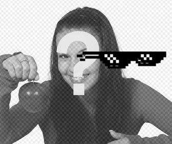 pixelated glasses sticker deal with it meme