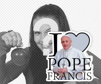 francisco sticker with the pope and the text i love pope francis
